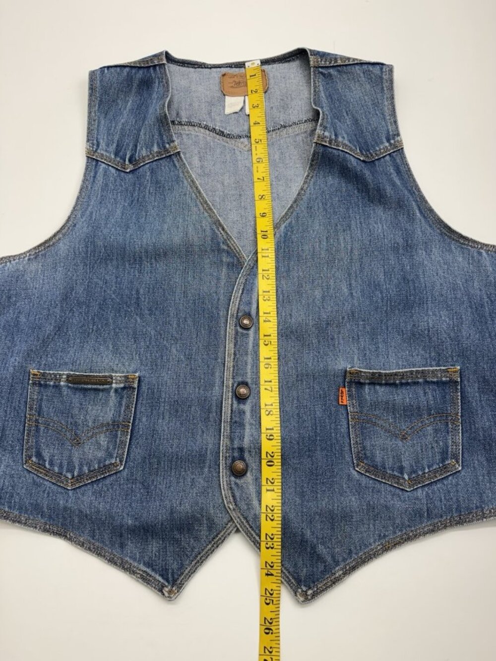 Vintage Levis Orange Tab Denim Vest Western Made In USA 60506-0916  Mens Size XL - Picture 5 of 10